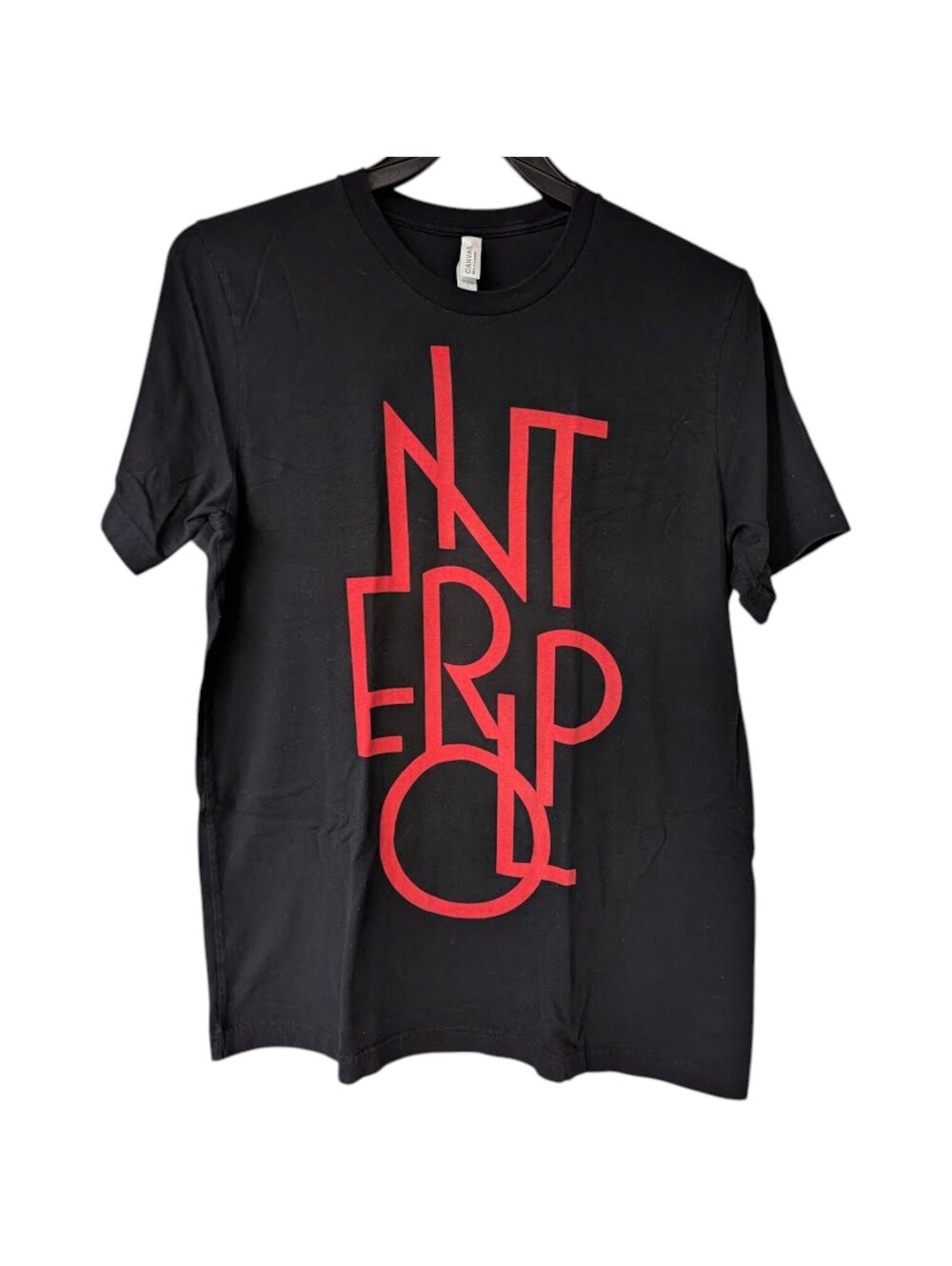 Interpol T-Shirt Mens L Black Indie Rock Graphic Band Bella+Canvas Tee 20.5x28.5